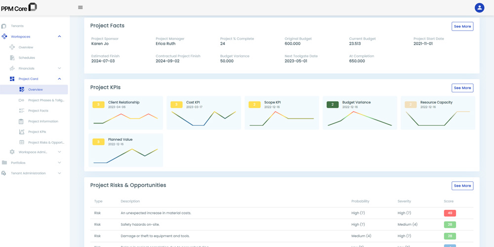 Civil Infrastructure Industry - image of the project card in ppm core